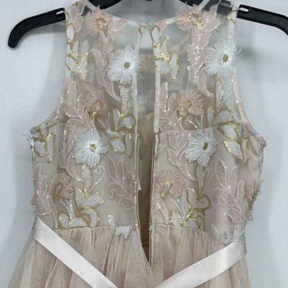 Rare Editions Big Girls Dress Size 12 Sequin Embroidered Rhinestone Belted Mesh - Picture 13 of 13